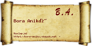 Bora Anikó névjegykártya